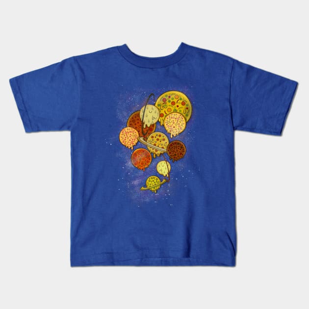 THE PLANETS OF PIZZA Kids T-Shirt by Chevsy